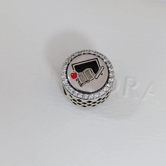 Pandora Teacher Textbook and Chalkboard Exclusive Bead Charm S925 Silver - Picture 3 of 5